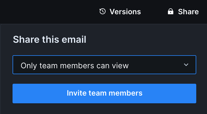 Screenshot showing the default share option